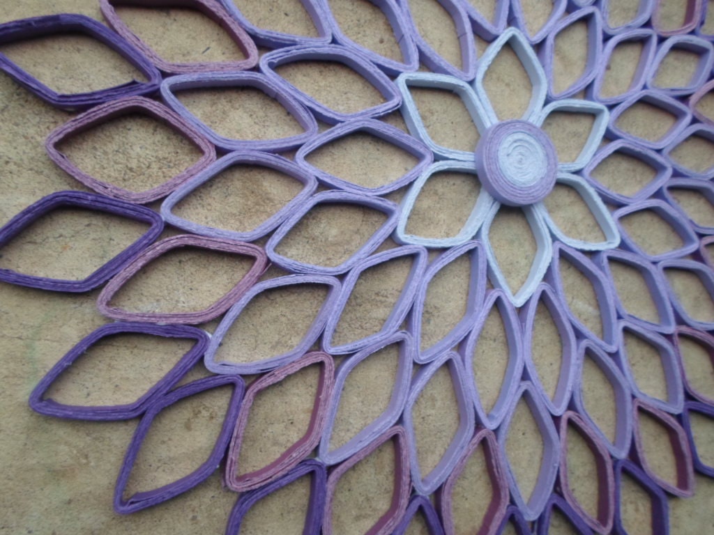 Purple Dahlia Wall Art Handmade Flower Decor