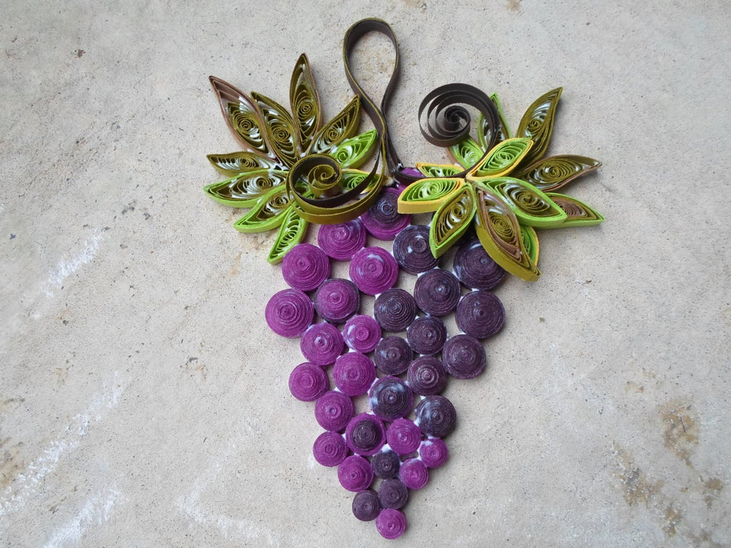Quilling Grapes Wall Art: Handmade Paper Home Decor
