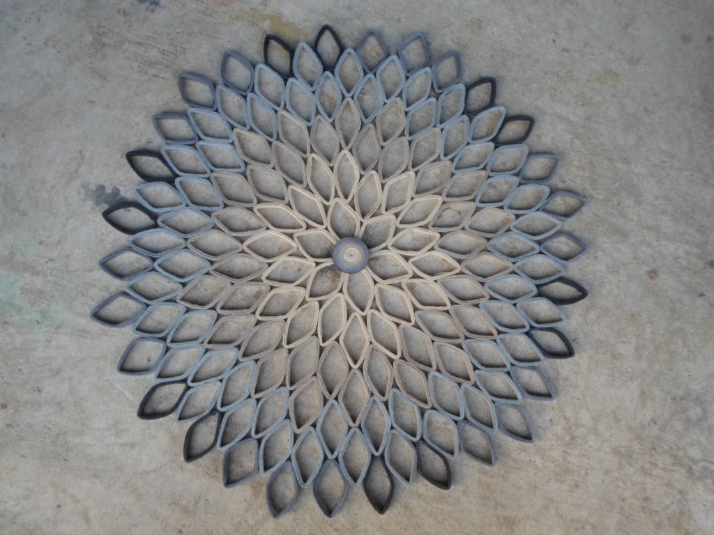 Gray Paper Dahlia Wall Art Large Round Contemporary Decor