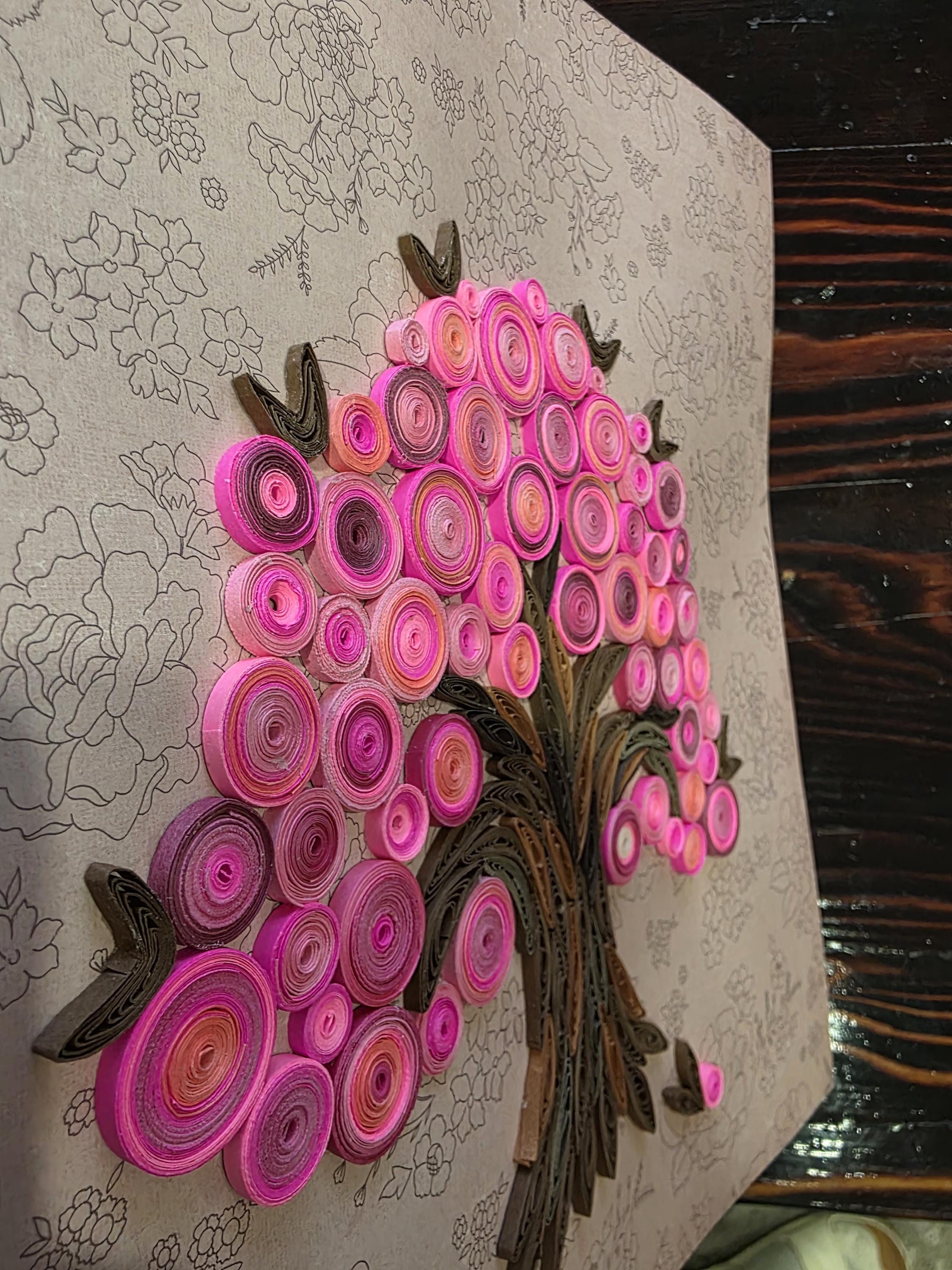 Quilling art Pink Tree wall art
