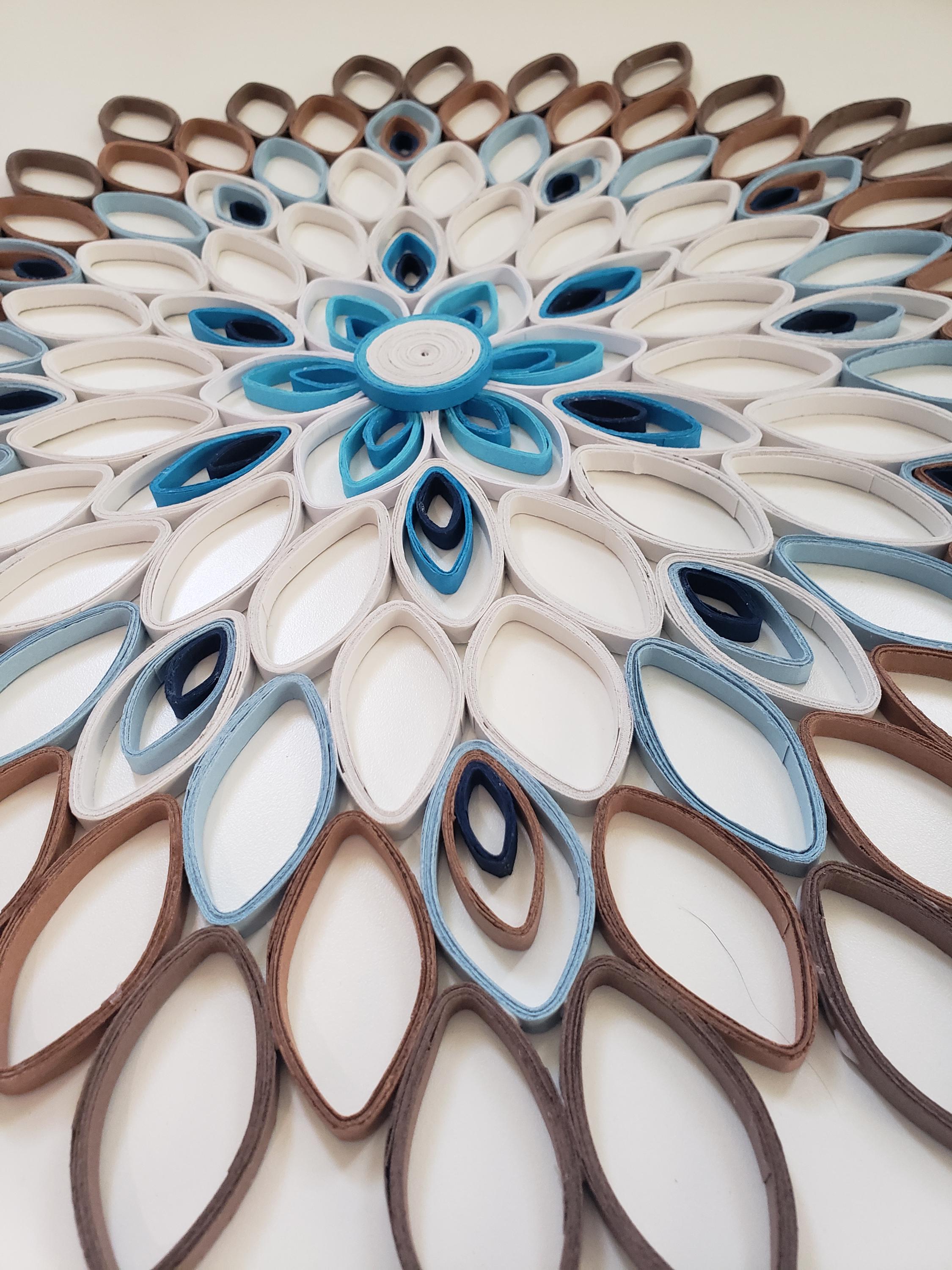 Large Paper Quilled Mandala Wall Art: Modern Home Decor