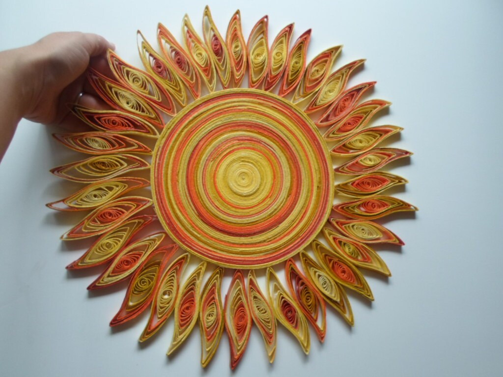 Sun Wall Art: Handmade Paper Quilling, Kids Room Decor