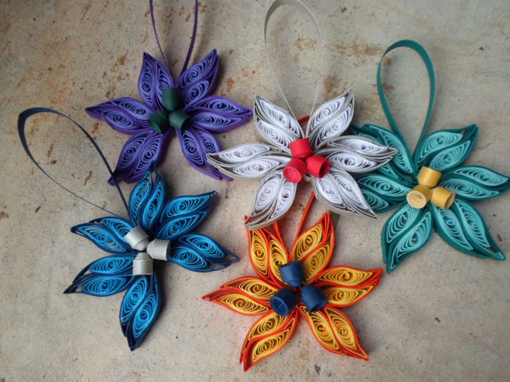 Quilled Paper Christmas Tree Ornaments