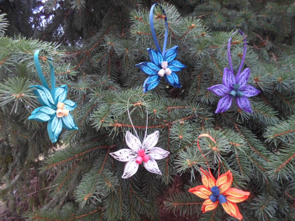 Quilled Paper Christmas Tree Ornaments