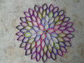 Large Dahlia Paper Flower Wall Art: Purple Geometric Decor