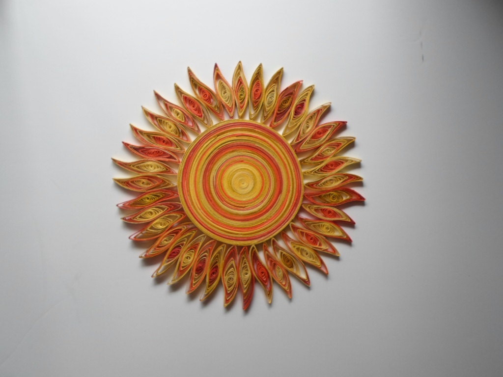 Sun Wall Art: Handmade Paper Quilling, Kids Room Decor