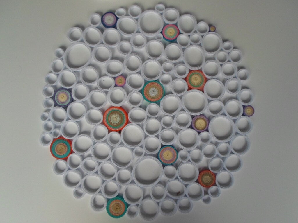 Large Round Paper Wall Art: Modern White Home Decor