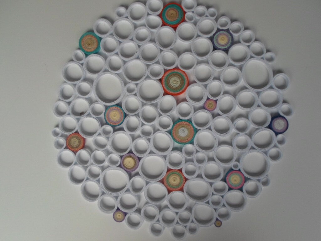 Large Round Paper Wall Art: Modern White Home Decor