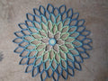Handmade Paper Dahlia Wall Art: Blue Green Floral Home Decor