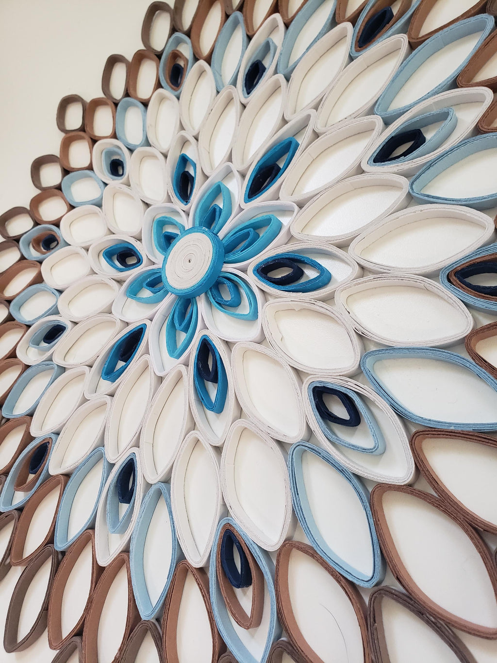 Large Paper Quilled Mandala Wall Art: Modern Home Decor