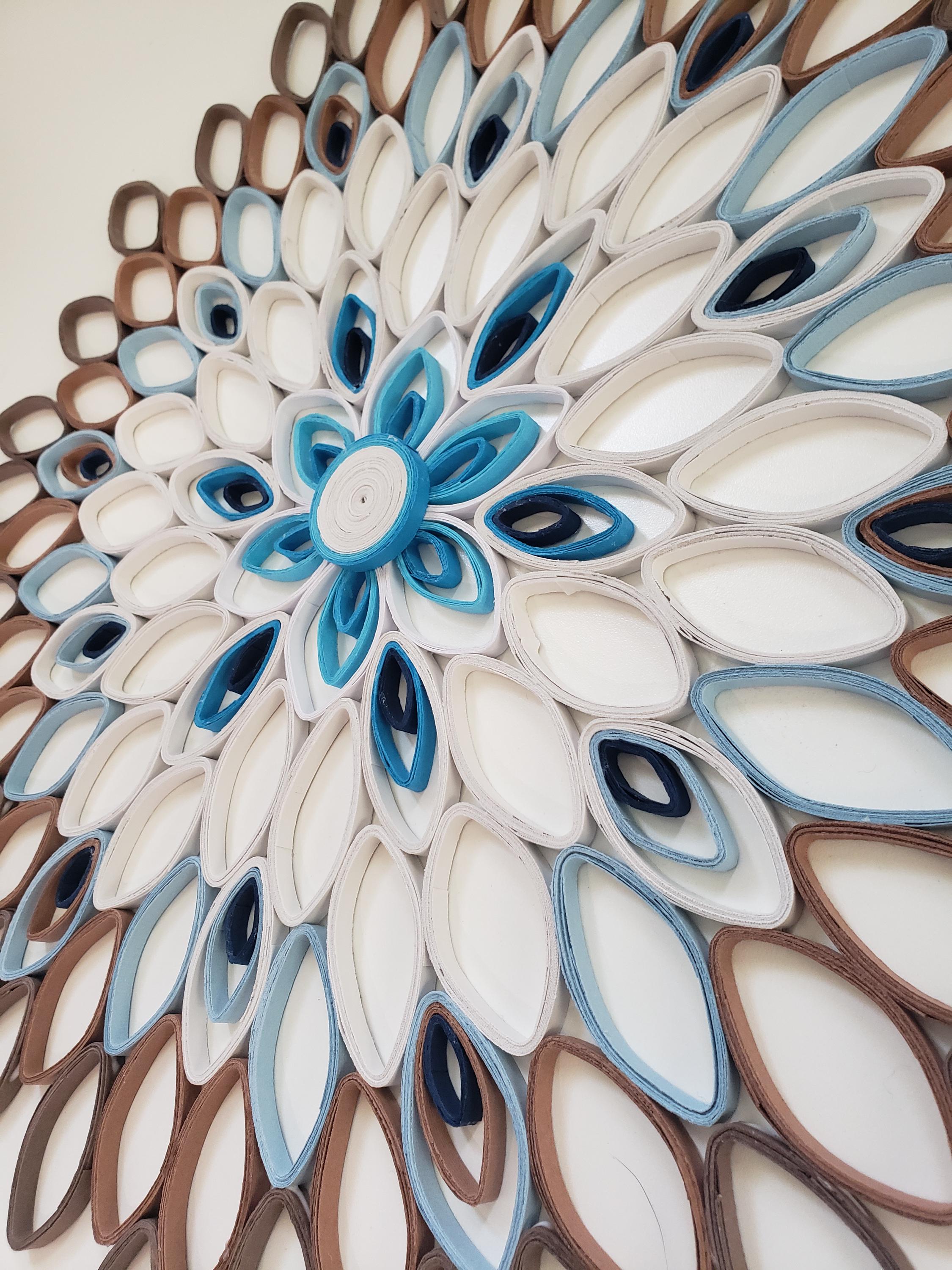 Large Paper Quilled Mandala Wall Art: Modern Home Decor