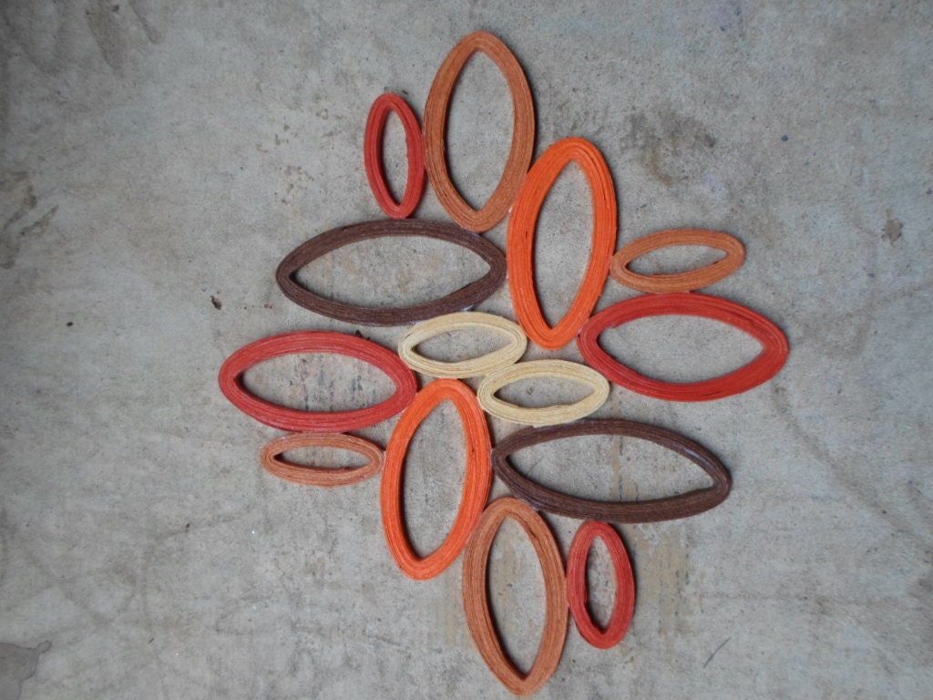 Geometric Paper Wall Art Orange Brown Modern Wall Hanging