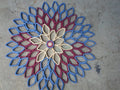Large Paper Dahlia Wall Art: Burgundy & Blue Ombré Decor