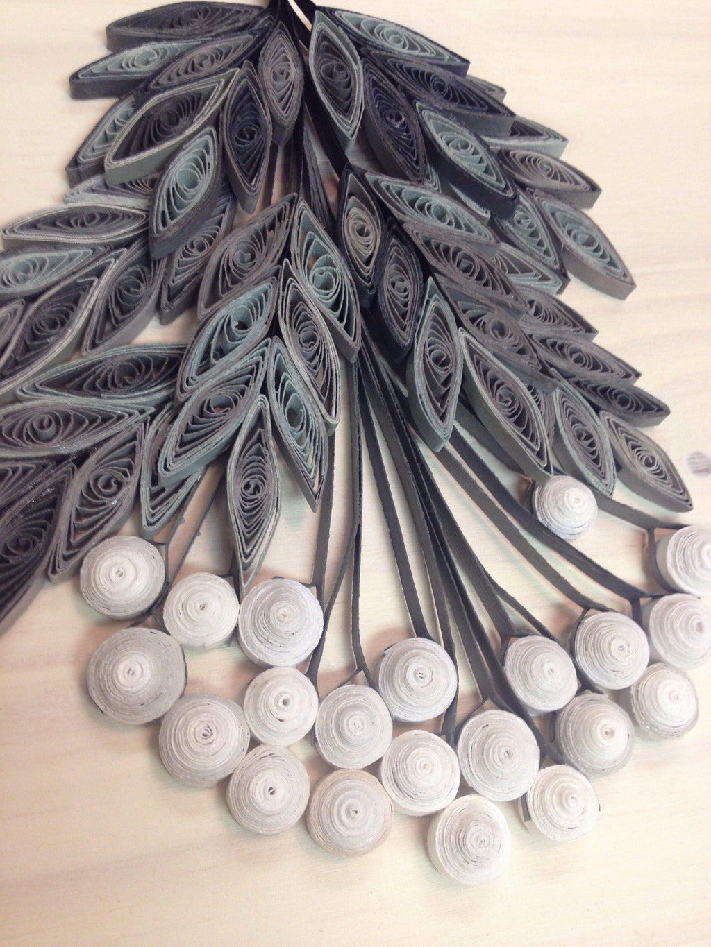 Cranberry wall hanging in white and gray shades Paper wall art Home decor