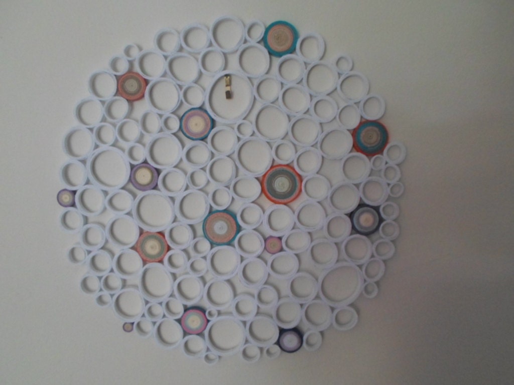 Large Round Paper Wall Art: Modern White Home Decor