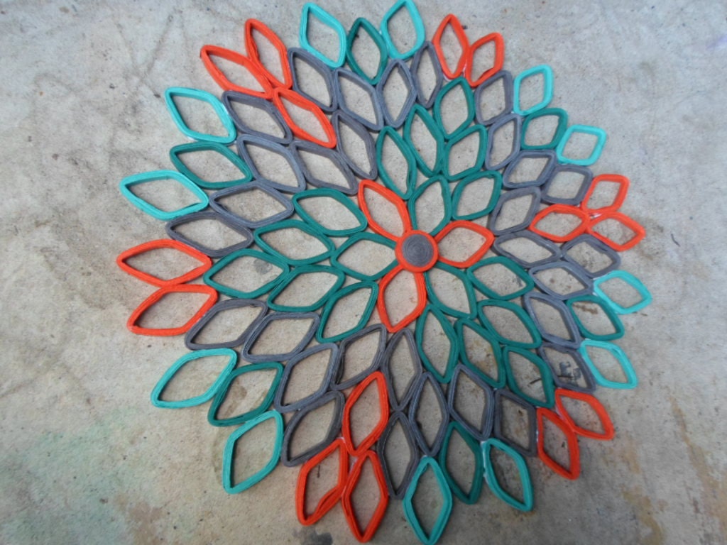 Teal Dahlia Paper Wall Art: 3D Geometric Home Decor