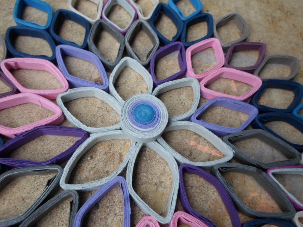 Handmade Dahlia Paper Wall Art: Modern Geometric Floral Decor