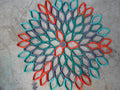 Teal Dahlia Paper Wall Art: 3D Geometric Home Decor