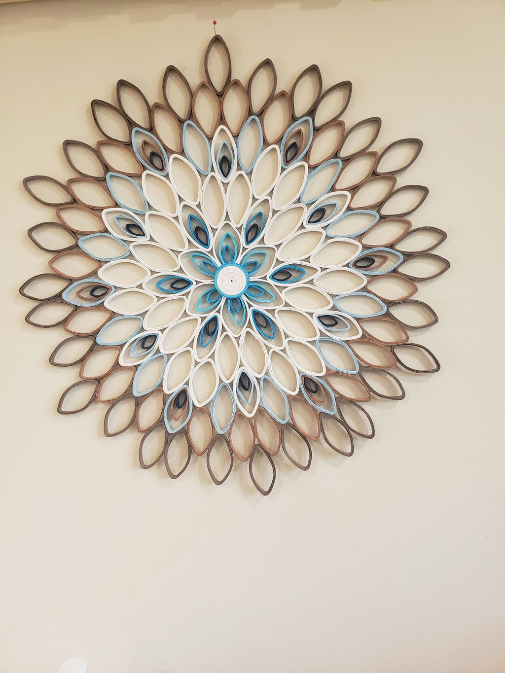 Large Paper Quilled Mandala Wall Art: Modern Home Decor
