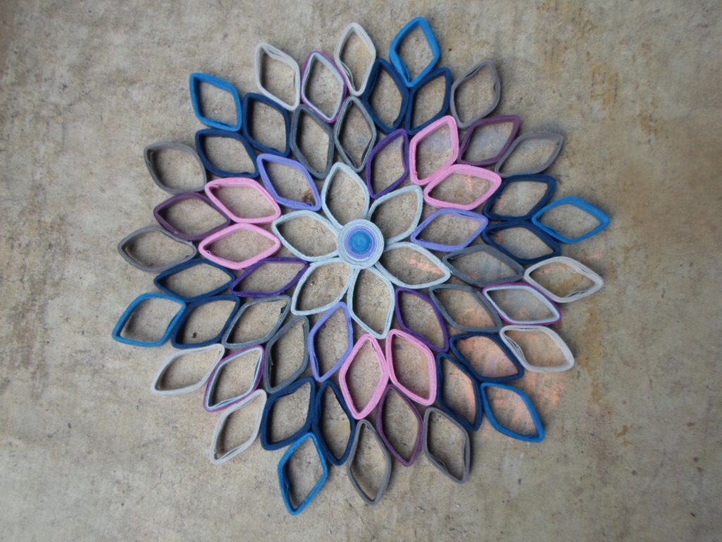 Handmade Dahlia Paper Wall Art: Modern Geometric Floral Decor