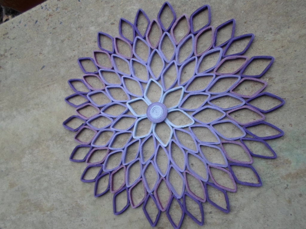 Purple Dahlia Wall Art Handmade Flower Decor