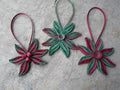 Traditional red green Christmas tree ornaments Set of 3 Paper quilling ornaments Holidays decorations