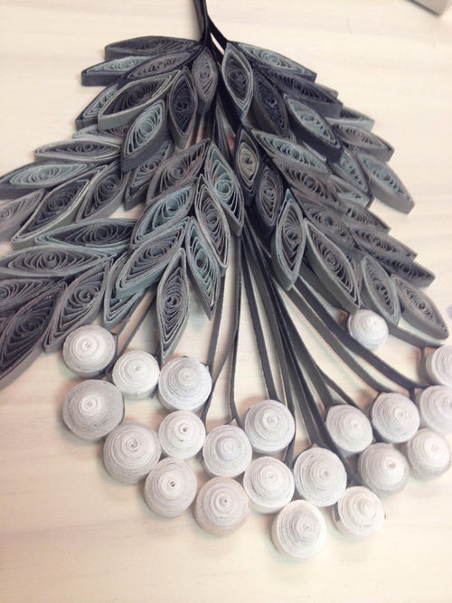 Cranberry wall hanging in white and gray shades Paper wall art Home decor