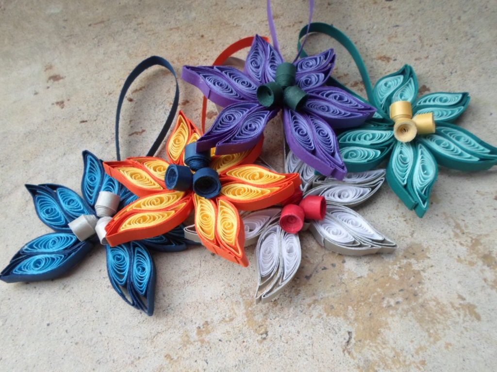 Quilled Paper Christmas Tree Ornaments
