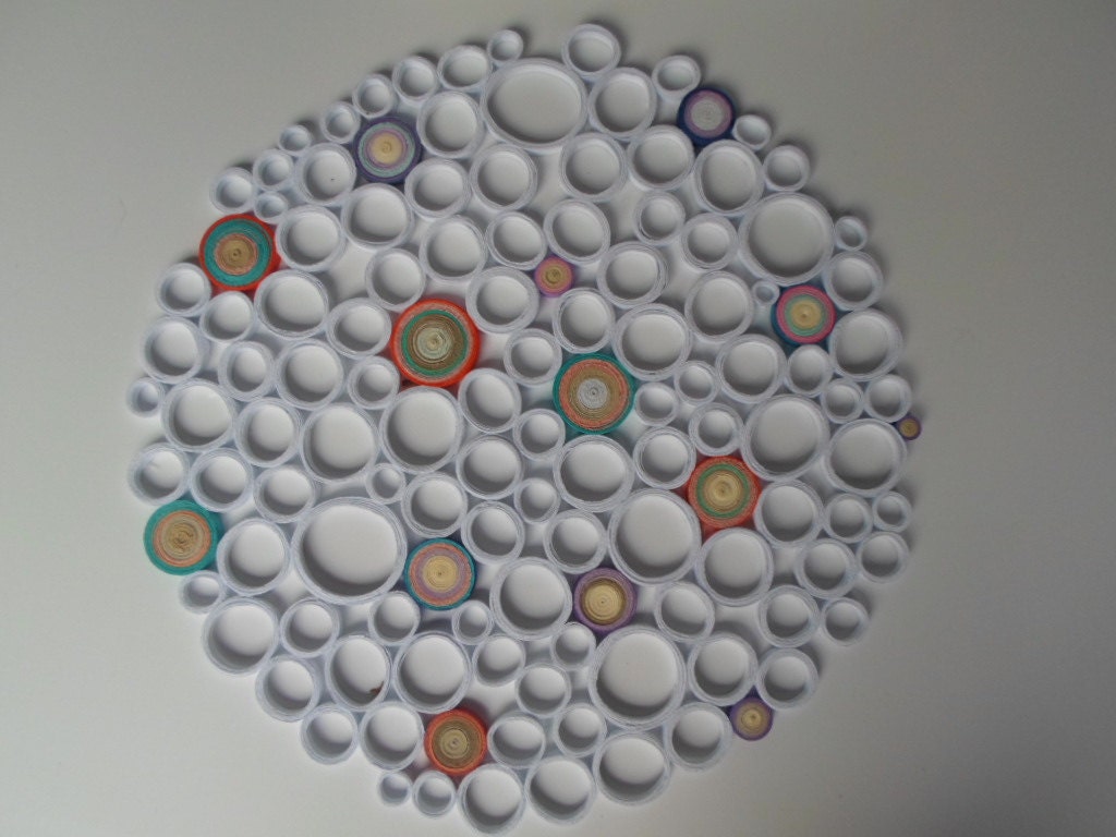 Large Round Paper Wall Art: Modern White Home Decor
