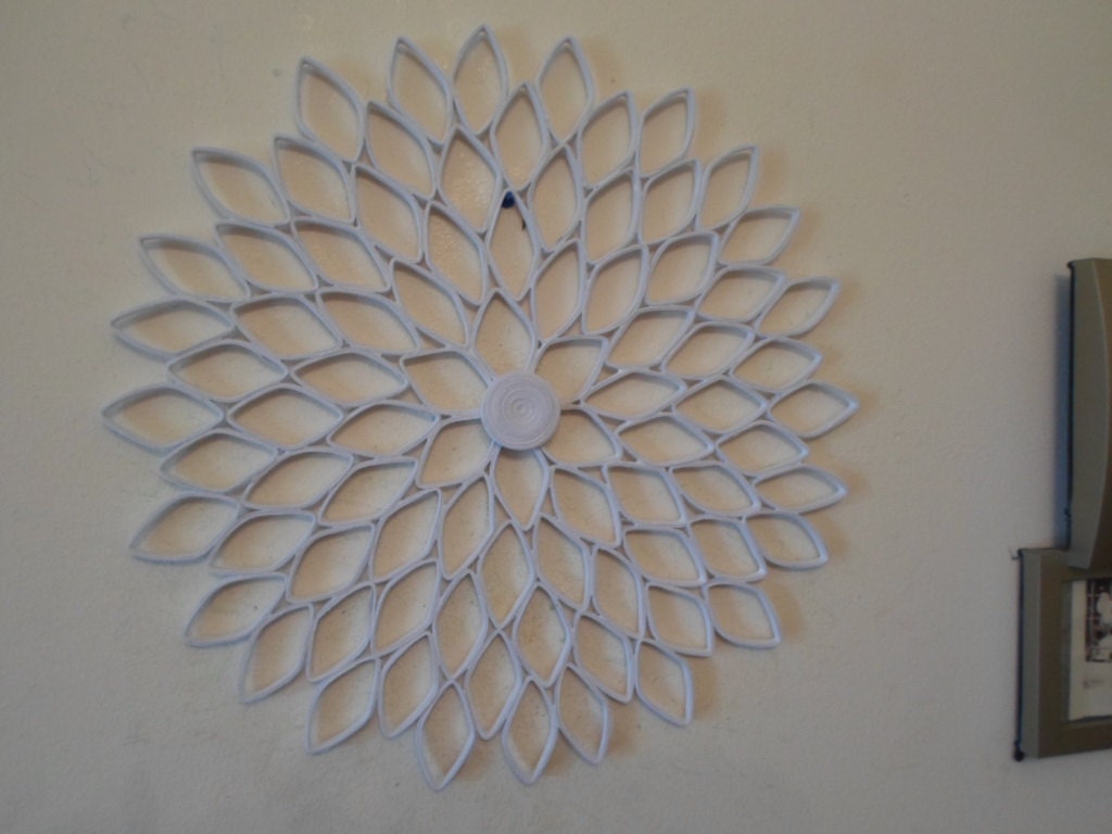 Large White Paper Dahlia Wall Art: Geometric Home Decor