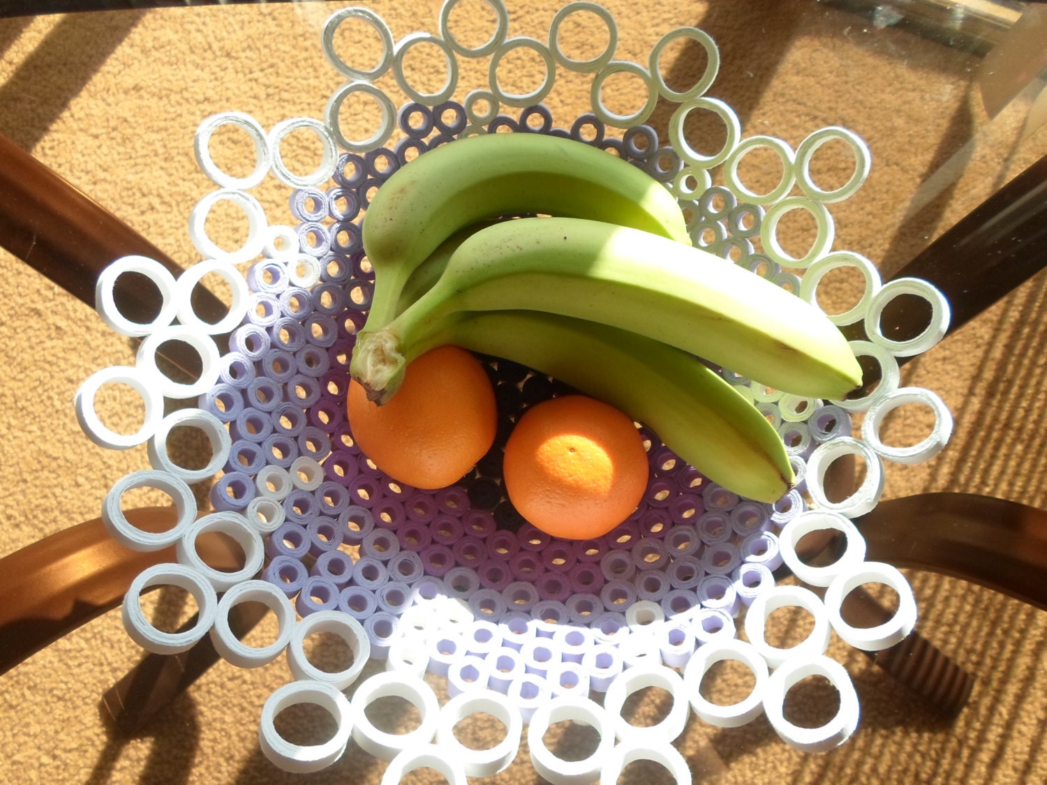 Paper Sculpture Bowl: Original Purple Home Decor Art