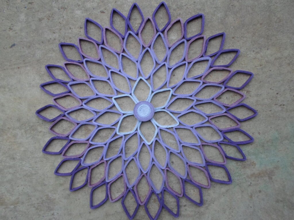 Purple Dahlia Wall Art Handmade Flower Decor