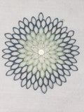 Handmade Dahlia Wall Art: Green & Teal Geometric Paper Quilling